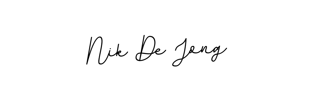 How to make Nik De Jong name signature. Use BallpointsItalic-DORy9 style for creating short signs online. This is the latest handwritten sign. Nik De Jong signature style 11 images and pictures png