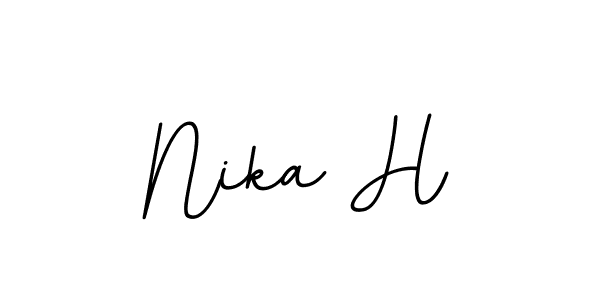 You should practise on your own different ways (BallpointsItalic-DORy9) to write your name (Nika H) in signature. don't let someone else do it for you. Nika H signature style 11 images and pictures png