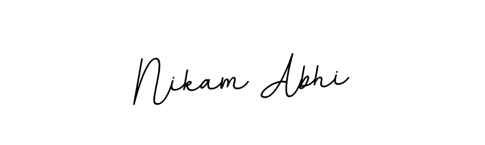 BallpointsItalic-DORy9 is a professional signature style that is perfect for those who want to add a touch of class to their signature. It is also a great choice for those who want to make their signature more unique. Get Nikam Abhi name to fancy signature for free. Nikam Abhi signature style 11 images and pictures png