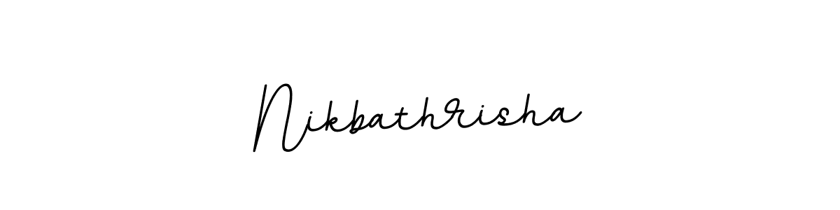 How to make Nikbathrisha name signature. Use BallpointsItalic-DORy9 style for creating short signs online. This is the latest handwritten sign. Nikbathrisha signature style 11 images and pictures png