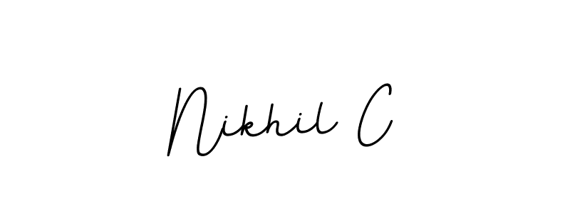 The best way (BallpointsItalic-DORy9) to make a short signature is to pick only two or three words in your name. The name Nikhil C include a total of six letters. For converting this name. Nikhil C signature style 11 images and pictures png