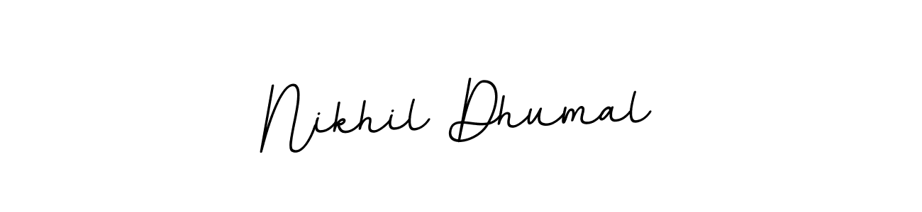 This is the best signature style for the Nikhil Dhumal name. Also you like these signature font (BallpointsItalic-DORy9). Mix name signature. Nikhil Dhumal signature style 11 images and pictures png