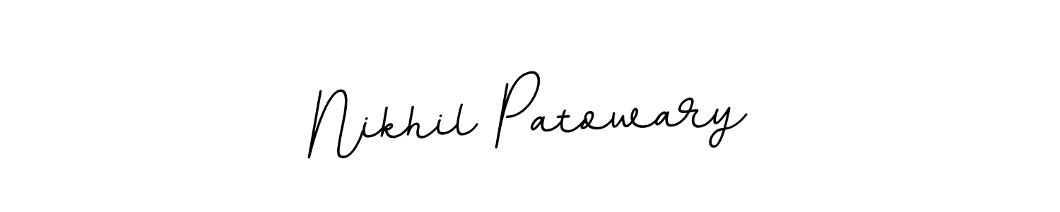 How to make Nikhil Patowary name signature. Use BallpointsItalic-DORy9 style for creating short signs online. This is the latest handwritten sign. Nikhil Patowary signature style 11 images and pictures png