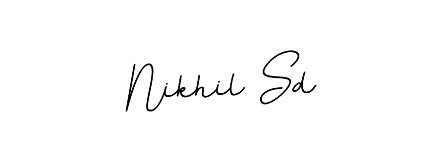 This is the best signature style for the Nikhil Sd name. Also you like these signature font (BallpointsItalic-DORy9). Mix name signature. Nikhil Sd signature style 11 images and pictures png