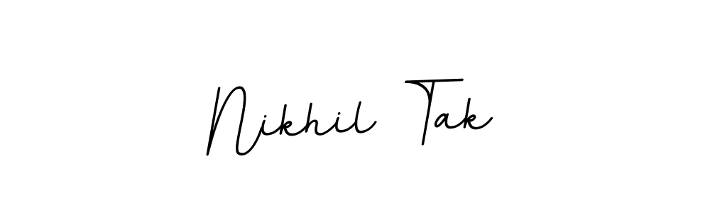 This is the best signature style for the Nikhil Tak name. Also you like these signature font (BallpointsItalic-DORy9). Mix name signature. Nikhil Tak signature style 11 images and pictures png