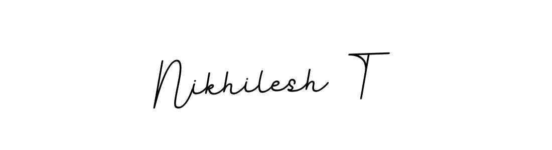 You should practise on your own different ways (BallpointsItalic-DORy9) to write your name (Nikhilesh T) in signature. don't let someone else do it for you. Nikhilesh T signature style 11 images and pictures png