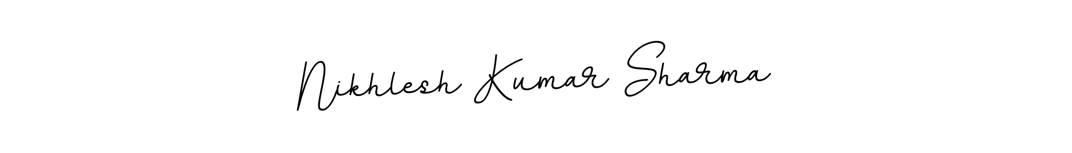 This is the best signature style for the Nikhlesh Kumar Sharma name. Also you like these signature font (BallpointsItalic-DORy9). Mix name signature. Nikhlesh Kumar Sharma signature style 11 images and pictures png
