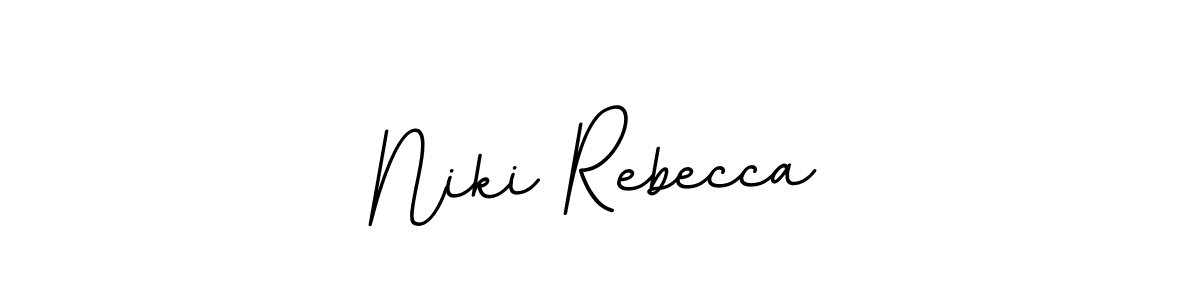 This is the best signature style for the Niki Rebecca name. Also you like these signature font (BallpointsItalic-DORy9). Mix name signature. Niki Rebecca signature style 11 images and pictures png