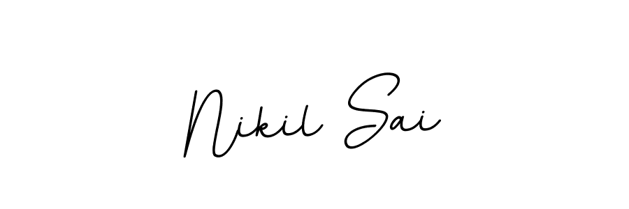 BallpointsItalic-DORy9 is a professional signature style that is perfect for those who want to add a touch of class to their signature. It is also a great choice for those who want to make their signature more unique. Get Nikil Sai name to fancy signature for free. Nikil Sai signature style 11 images and pictures png