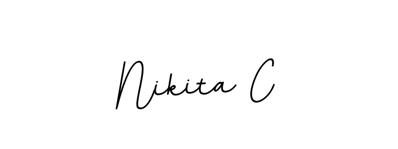 Create a beautiful signature design for name Nikita C. With this signature (BallpointsItalic-DORy9) fonts, you can make a handwritten signature for free. Nikita C signature style 11 images and pictures png