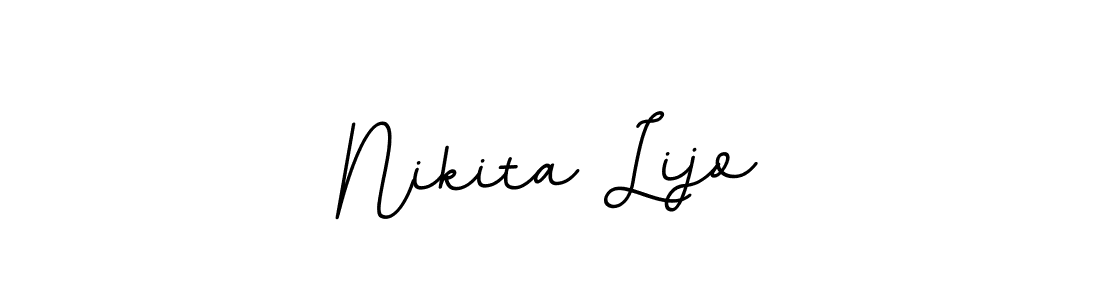 This is the best signature style for the Nikita Lijo name. Also you like these signature font (BallpointsItalic-DORy9). Mix name signature. Nikita Lijo signature style 11 images and pictures png