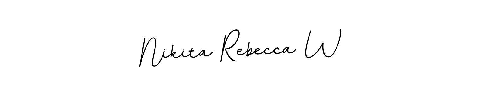 BallpointsItalic-DORy9 is a professional signature style that is perfect for those who want to add a touch of class to their signature. It is also a great choice for those who want to make their signature more unique. Get Nikita Rebecca W name to fancy signature for free. Nikita Rebecca W signature style 11 images and pictures png