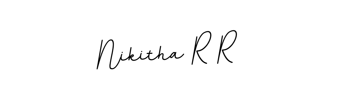 You should practise on your own different ways (BallpointsItalic-DORy9) to write your name (Nikitha R R) in signature. don't let someone else do it for you. Nikitha R R signature style 11 images and pictures png