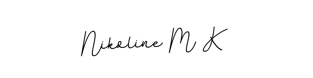 Create a beautiful signature design for name Nikoline M K. With this signature (BallpointsItalic-DORy9) fonts, you can make a handwritten signature for free. Nikoline M K signature style 11 images and pictures png