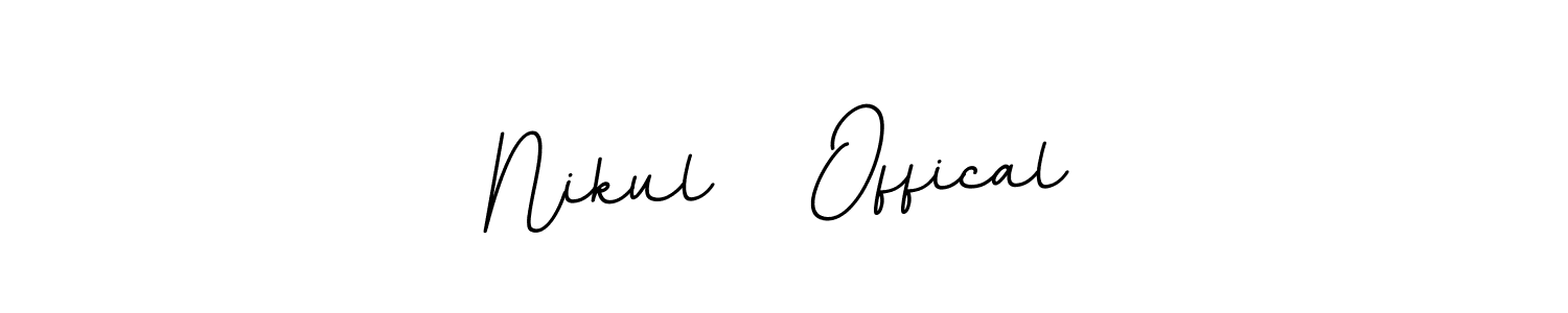 How to make Nikul   Offical name signature. Use BallpointsItalic-DORy9 style for creating short signs online. This is the latest handwritten sign. Nikul   Offical signature style 11 images and pictures png