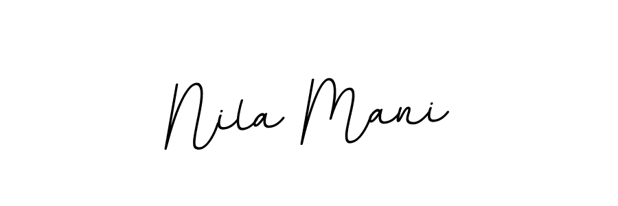 How to make Nila Mani name signature. Use BallpointsItalic-DORy9 style for creating short signs online. This is the latest handwritten sign. Nila Mani signature style 11 images and pictures png