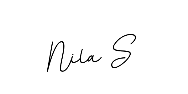 The best way (BallpointsItalic-DORy9) to make a short signature is to pick only two or three words in your name. The name Nila S include a total of six letters. For converting this name. Nila S signature style 11 images and pictures png