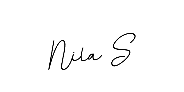 The best way (BallpointsItalic-DORy9) to make a short signature is to pick only two or three words in your name. The name Nila S include a total of six letters. For converting this name. Nila S signature style 11 images and pictures png