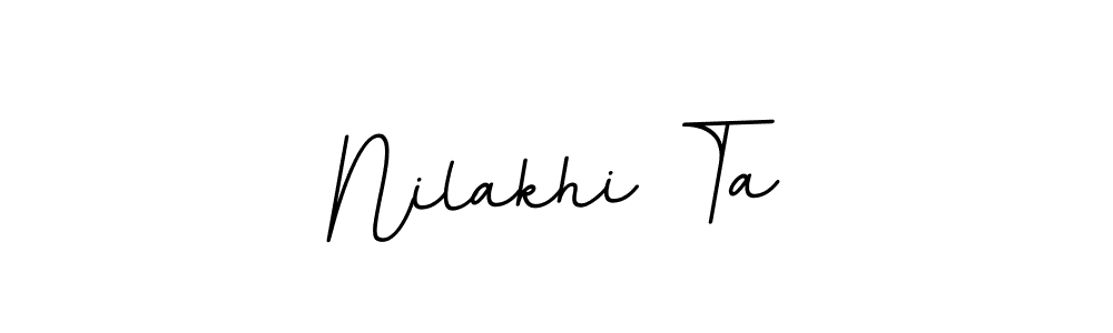 The best way (BallpointsItalic-DORy9) to make a short signature is to pick only two or three words in your name. The name Nilakhi Ta include a total of six letters. For converting this name. Nilakhi Ta signature style 11 images and pictures png