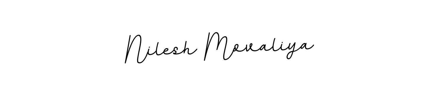 Create a beautiful signature design for name Nilesh Movaliya. With this signature (BallpointsItalic-DORy9) fonts, you can make a handwritten signature for free. Nilesh Movaliya signature style 11 images and pictures png