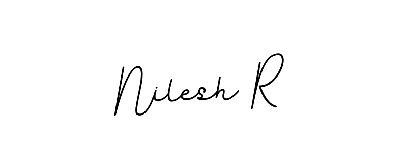Nilesh R stylish signature style. Best Handwritten Sign (BallpointsItalic-DORy9) for my name. Handwritten Signature Collection Ideas for my name Nilesh R. Nilesh R signature style 11 images and pictures png