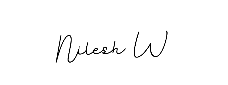 Nilesh W stylish signature style. Best Handwritten Sign (BallpointsItalic-DORy9) for my name. Handwritten Signature Collection Ideas for my name Nilesh W. Nilesh W signature style 11 images and pictures png