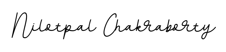 A stylish, flowing autograph style designed for name Nilotpal Chakraborty using BallpointsItalic-DORy9 typography. Perfect for digital creative projects. Nilotpal Chakraborty signature style 11 images and pictures png