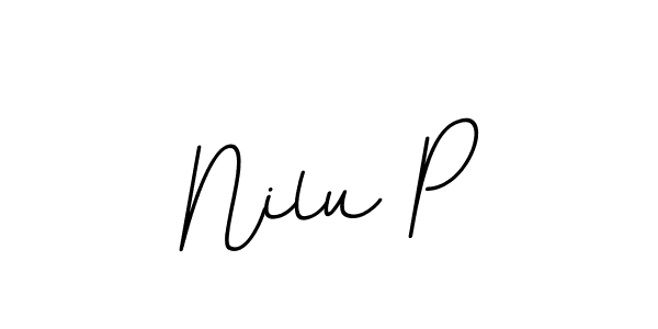 Use a signature maker to create a handwritten signature online. With this signature software, you can design (BallpointsItalic-DORy9) your own signature for name Nilu P. Nilu P signature style 11 images and pictures png