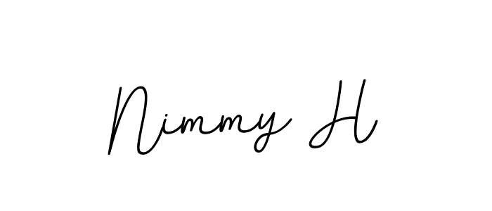 How to make Nimmy H name signature. Use BallpointsItalic-DORy9 style for creating short signs online. This is the latest handwritten sign. Nimmy H signature style 11 images and pictures png