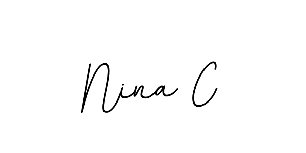 Use a signature maker to create a handwritten signature online. With this signature software, you can design (BallpointsItalic-DORy9) your own signature for name Nina C. Nina C signature style 11 images and pictures png