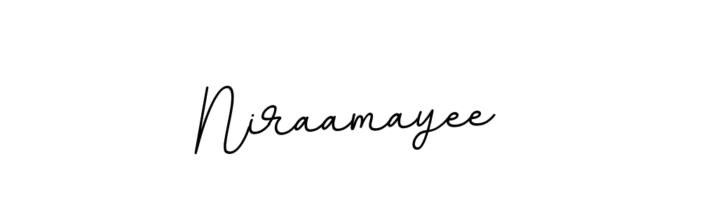 Use a signature maker to create a handwritten signature online. With this signature software, you can design (BallpointsItalic-DORy9) your own signature for name Niraamayee. Niraamayee signature style 11 images and pictures png