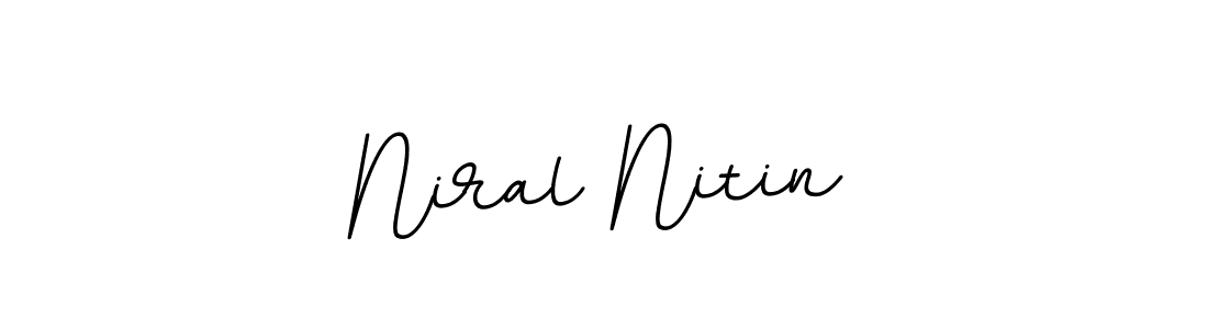 Create a beautiful signature design for name Niral Nitin. With this signature (BallpointsItalic-DORy9) fonts, you can make a handwritten signature for free. Niral Nitin signature style 11 images and pictures png