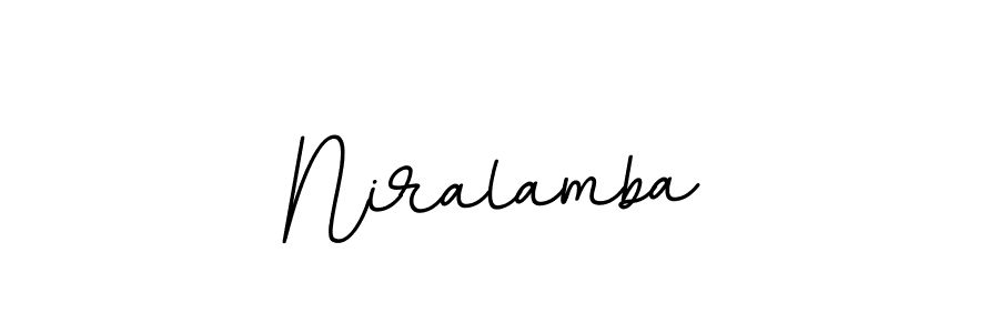 How to make Niralamba name signature. Use BallpointsItalic-DORy9 style for creating short signs online. This is the latest handwritten sign. Niralamba signature style 11 images and pictures png