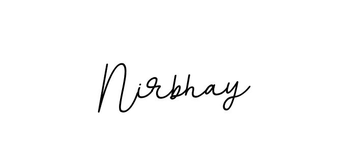 if you are searching for the best signature style for your name Nirbhay. so please give up your signature search. here we have designed multiple signature styles  using BallpointsItalic-DORy9. Nirbhay signature style 11 images and pictures png