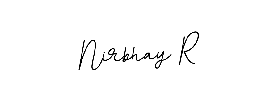 This is the best signature style for the Nirbhay R name. Also you like these signature font (BallpointsItalic-DORy9). Mix name signature. Nirbhay R signature style 11 images and pictures png