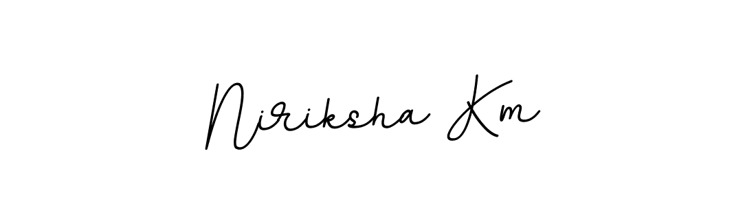 Design your own signature with our free online signature maker. With this signature software, you can create a handwritten (BallpointsItalic-DORy9) signature for name Niriksha Km. Niriksha Km signature style 11 images and pictures png