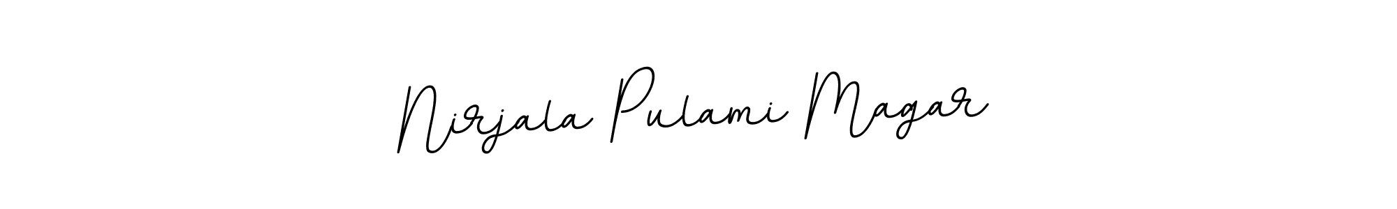 This is the best signature style for the Nirjala Pulami Magar name. Also you like these signature font (BallpointsItalic-DORy9). Mix name signature. Nirjala Pulami Magar signature style 11 images and pictures png