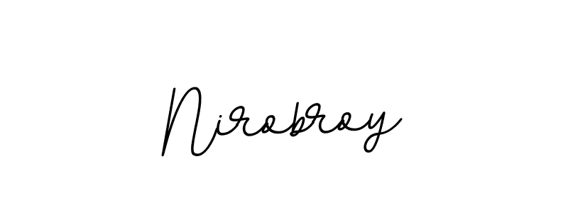 The best way (BallpointsItalic-DORy9) to make a short signature is to pick only two or three words in your name. The name Nirobroy include a total of six letters. For converting this name. Nirobroy signature style 11 images and pictures png