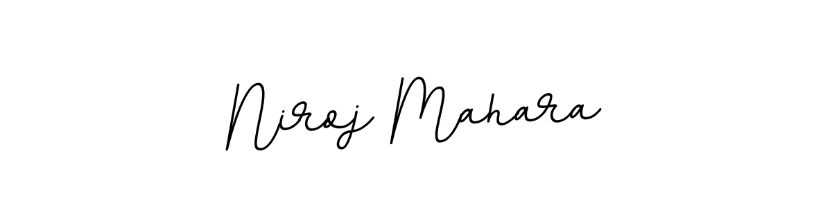 How to make Niroj Mahara name signature. Use BallpointsItalic-DORy9 style for creating short signs online. This is the latest handwritten sign. Niroj Mahara signature style 11 images and pictures png