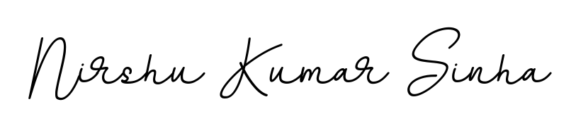 Designed for modern professionals: Nirshu Kumar Sinha name signature crafted with BallpointsItalic-DORy9 script. Ready for digital PDF workflows. Nirshu Kumar Sinha signature style 11 images and pictures png