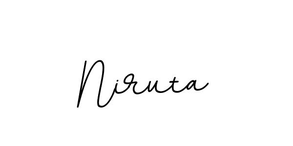 How to make Niruta name signature. Use BallpointsItalic-DORy9 style for creating short signs online. This is the latest handwritten sign. Niruta signature style 11 images and pictures png