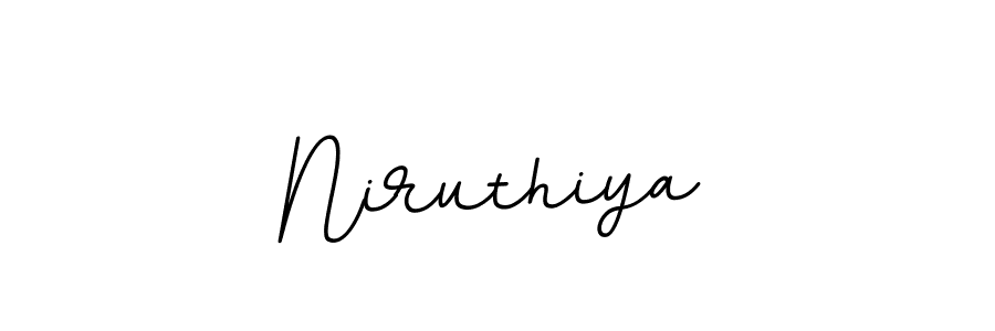 Use a signature maker to create a handwritten signature online. With this signature software, you can design (BallpointsItalic-DORy9) your own signature for name Niruthiya. Niruthiya signature style 11 images and pictures png