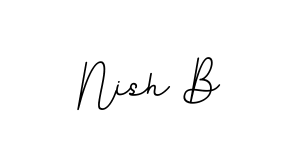 Check out images of Autograph of Nish B name. Actor Nish B Signature Style. BallpointsItalic-DORy9 is a professional sign style online. Nish B signature style 11 images and pictures png