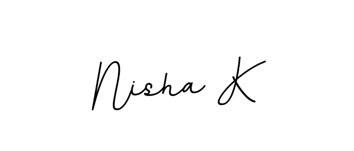 Design your own signature with our free online signature maker. With this signature software, you can create a handwritten (BallpointsItalic-DORy9) signature for name Nisha K. Nisha K signature style 11 images and pictures png