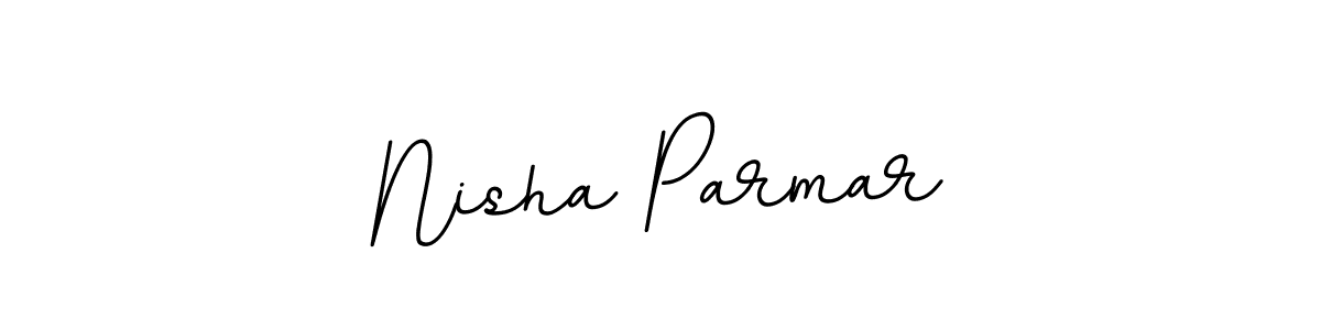 Create a beautiful signature design for name Nisha Parmar. With this signature (BallpointsItalic-DORy9) fonts, you can make a handwritten signature for free. Nisha Parmar signature style 11 images and pictures png