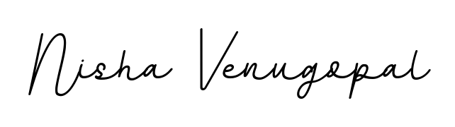 A sleek calligraphic signature for name Nisha Venugopal utilizing BallpointsItalic-DORy9 styling. Great for adding personal signatures to photos and art. Nisha Venugopal signature style 11 images and pictures png