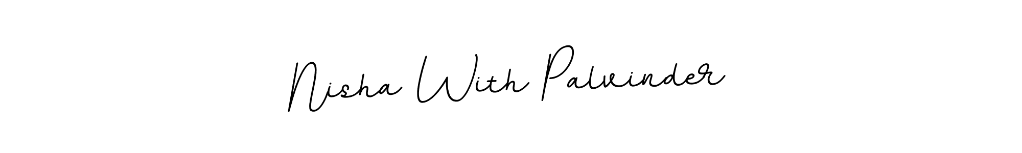 Use a signature maker to create a handwritten signature online. With this signature software, you can design (BallpointsItalic-DORy9) your own signature for name Nisha With Palvinder. Nisha With Palvinder signature style 11 images and pictures png