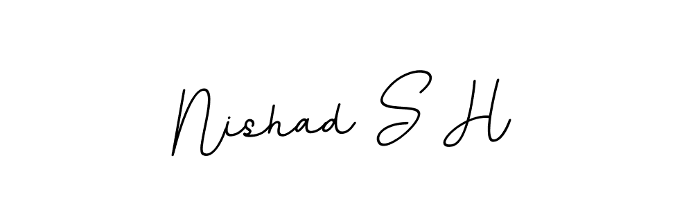 Also You can easily find your signature by using the search form. We will create Nishad S H name handwritten signature images for you free of cost using BallpointsItalic-DORy9 sign style. Nishad S H signature style 11 images and pictures png