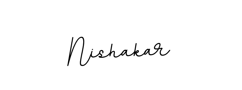 Make a beautiful signature design for name Nishakar. With this signature (BallpointsItalic-DORy9) style, you can create a handwritten signature for free. Nishakar signature style 11 images and pictures png