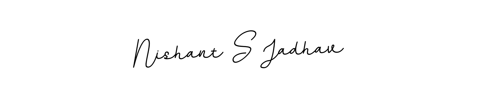 Make a beautiful signature design for name Nishant S Jadhav. With this signature (BallpointsItalic-DORy9) style, you can create a handwritten signature for free. Nishant S Jadhav signature style 11 images and pictures png